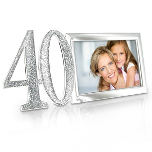 SILVER Glitter 40th Birthday Photo Frame