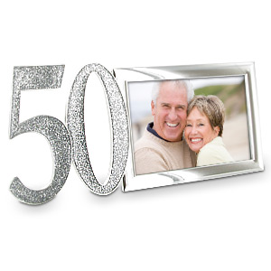 SILVER Glitter 50th Birthday Photo Frame