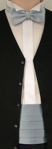 silver Grey Cummerbund / Bow Tie Set