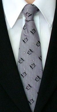 Silver Grey Square Clip On Tie