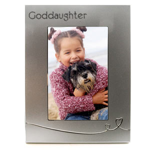 SILVER Heart Goddaughter 4 x 6 Photo Frame