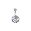 SILVER Jewelled Catherine Wheel Navel Bar