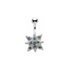 SILVER Jewelled Star Bright Navel Bar