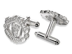 silver Manchester United Crest Swivel Cufflinks