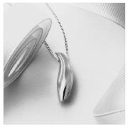 Silver Organic Shape Drop Pendant