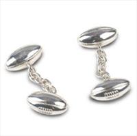 Silver Plate Cufflinks Rugby Ball