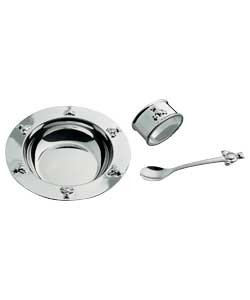 Silver Plated 3 Piece Baby Feeding Set