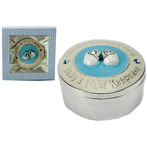 silver Plated Baby Boy Keepsake Box