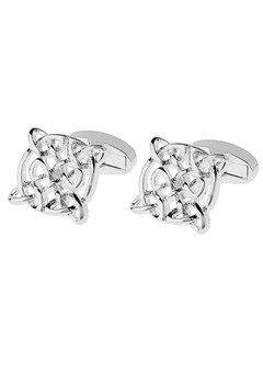 SILVER Plated Celtic Cufflinks AJ012-FB-SP