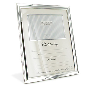 Plated Data Christening Photo Frame