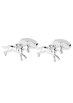 SILVER Plated Horse Cufflinks N121-FB-SP