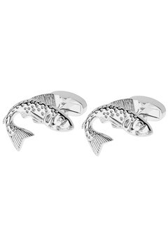 SILVER Plated Salmon Cufflinks N85-FB-SP