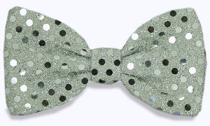 Silver Sequin Bow Tie