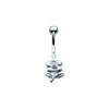 SILVER Small Rose Navel Bar