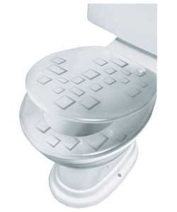 Silver Squares Toilet Seat