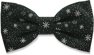 silver Stars on Black Bow Tie