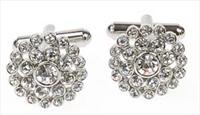 Simon Carter Crystal Florette Clear Cufflinks by