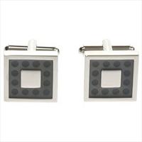 Simon Carter Grey Polka Dot Moat Cufflinks by