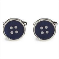 Simon Carter Navy West End Button Cufflinks by