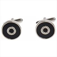 Simon Carter Onyx Crystal Bullseye Cufflinks by