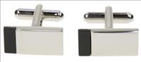 Simon Carter Onyx Offset Rectangle Cab Cufflinks by