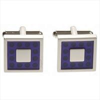 Simon Carter Purple Polka Dot Moat Cufflinks by