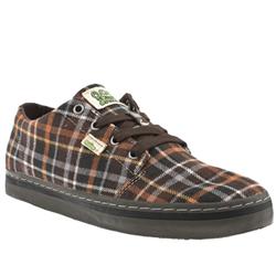 Simple Male Carport Plaid Fabric Upper Fashion Trainers in Black and Orange