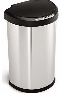 45L Semi Round Sensor Bin - Silver