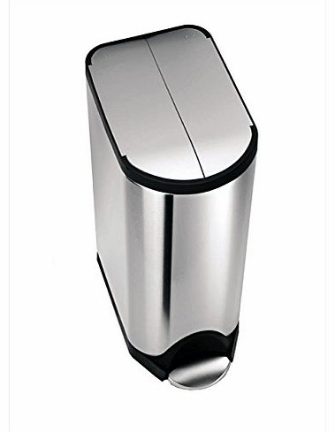 Butterfly Pedal Bin, 30 L - Fingerprint-Proof Brushed Stainless Steel Finish