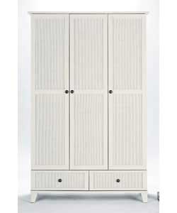 singapore 3 Door 2 Drawer Wardrobe- Ivory
