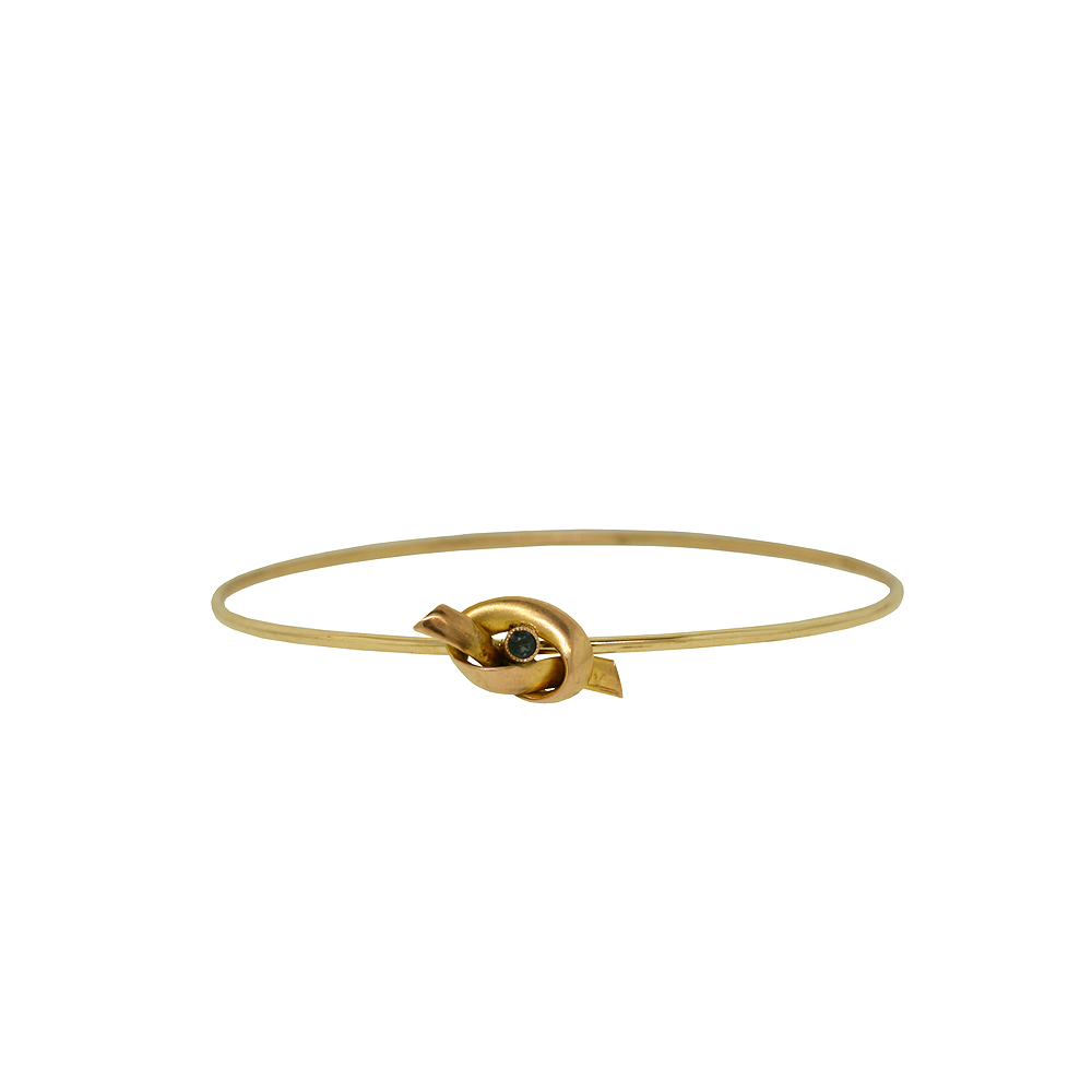 single Charm Bangle - Sapphire Knot