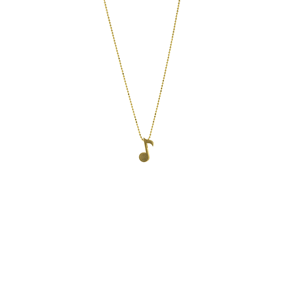 Single Note Pendant - Yellow Gold