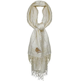 Cream Khan Market Sequin Scarf