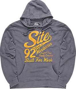 Site, 1228[^]4906J Banner Hooded Sweatshirt Grey Marl Medium