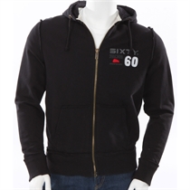 Sixty hooded zip through sweat dark grey