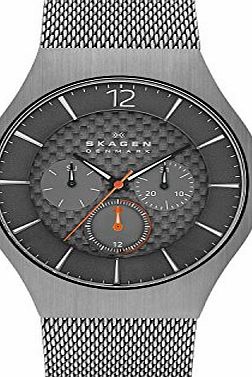 Skagen HOLIDAY 2014 SKW6146 41mm Titanium Case Grey Steel Bracelet Mineral Mens Watch