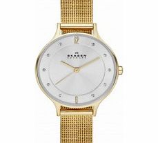 Skagen Ladies Anita Gold Mesh Watch