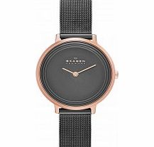 Skagen Ladies Ditte Grey Steel Mesh Watch