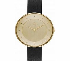 Skagen Ladies Gitte Black Leather Strap Watch