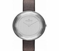 Skagen Ladies Gitte Brown Leather Strap Watch