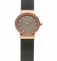 Skagen Ladies Klassik Charcoal Rose Gold Watch