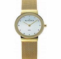 Skagen Ladies Klassik White Gold Mesh Watch