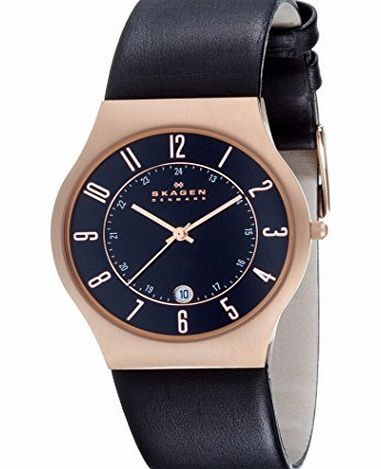 Skagen Mens 233XXLRLB Denmark Classic Rose Gold Case Watch