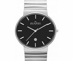 Skagen Mens Ancher Silver Tone Steel Link