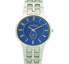 Skagen Mens Blue Silver Watch