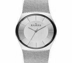 Skagen Mens Klassik Silver Mesh 3 Hand Watch