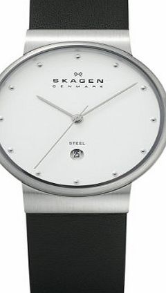 Skagen Mens Quartz Watch 355LSLW with Leather Strap