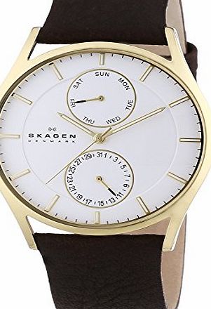 Skagen Mens Quartz Watch skw6066 SKW6066 with Leather Strap