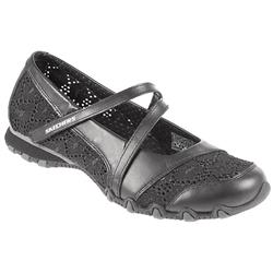 Skechers Female Ske906 Leather/Textile Upper Textile Lining Comfort Summer in Black