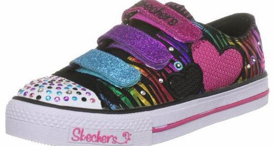 Skechers Girls Shuffles Triple Time Low-Top 10203L Black/Multi 4 UK Child, 37 EU